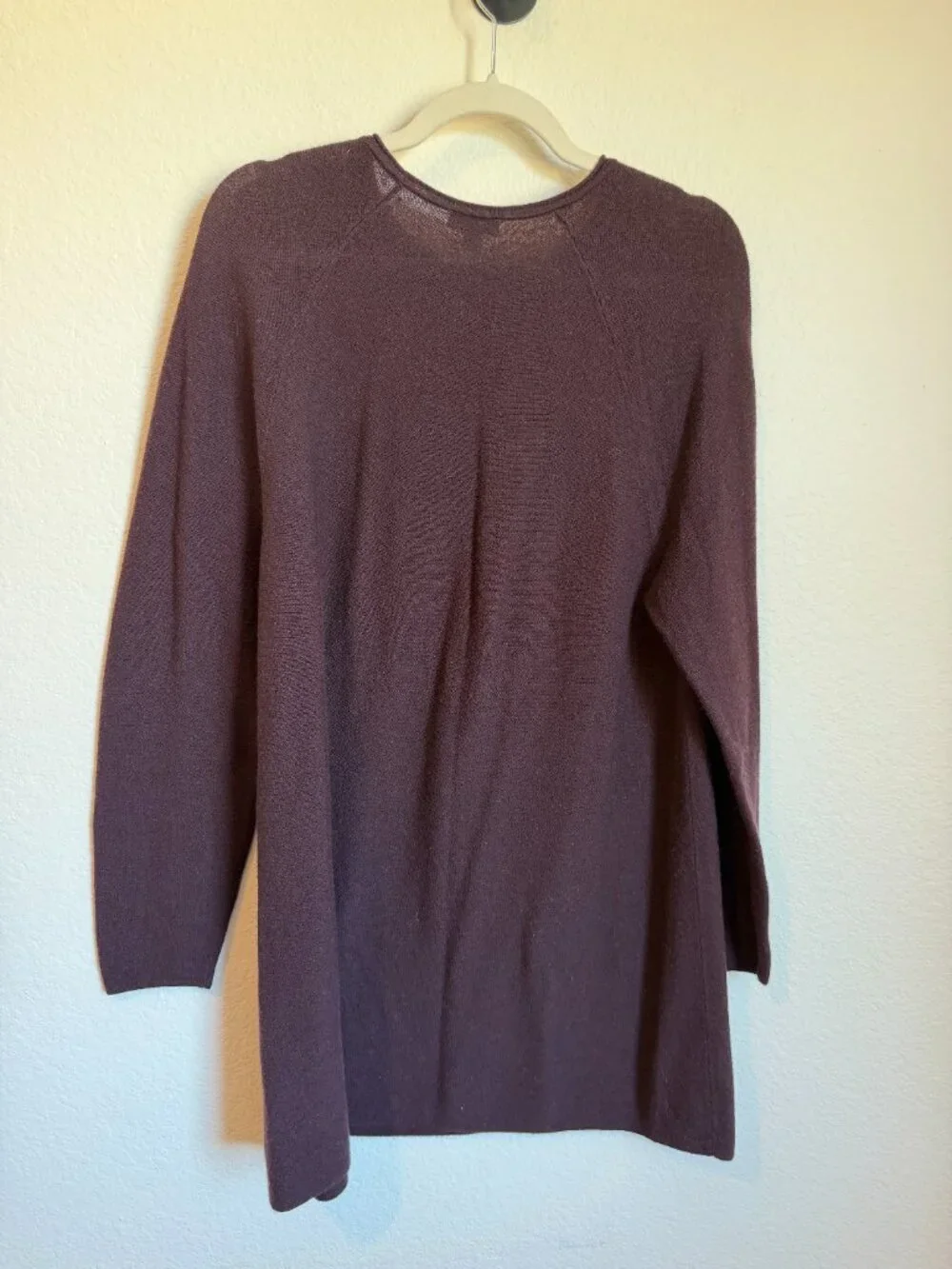 J. Jill 100% Merino Wool Washable Tunic Sweater XL Maroon Long Sleeve